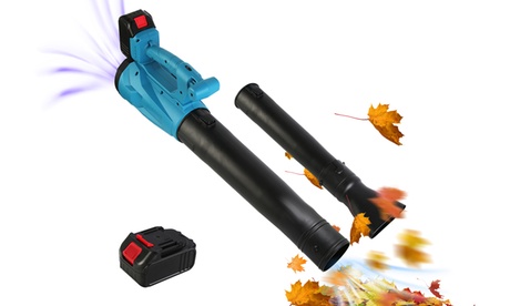 IMounTEK 21V Cordless Leaf Blower 93MPH 431CFM Handheld Electric Leaf Blower Blue Leaf Blowers