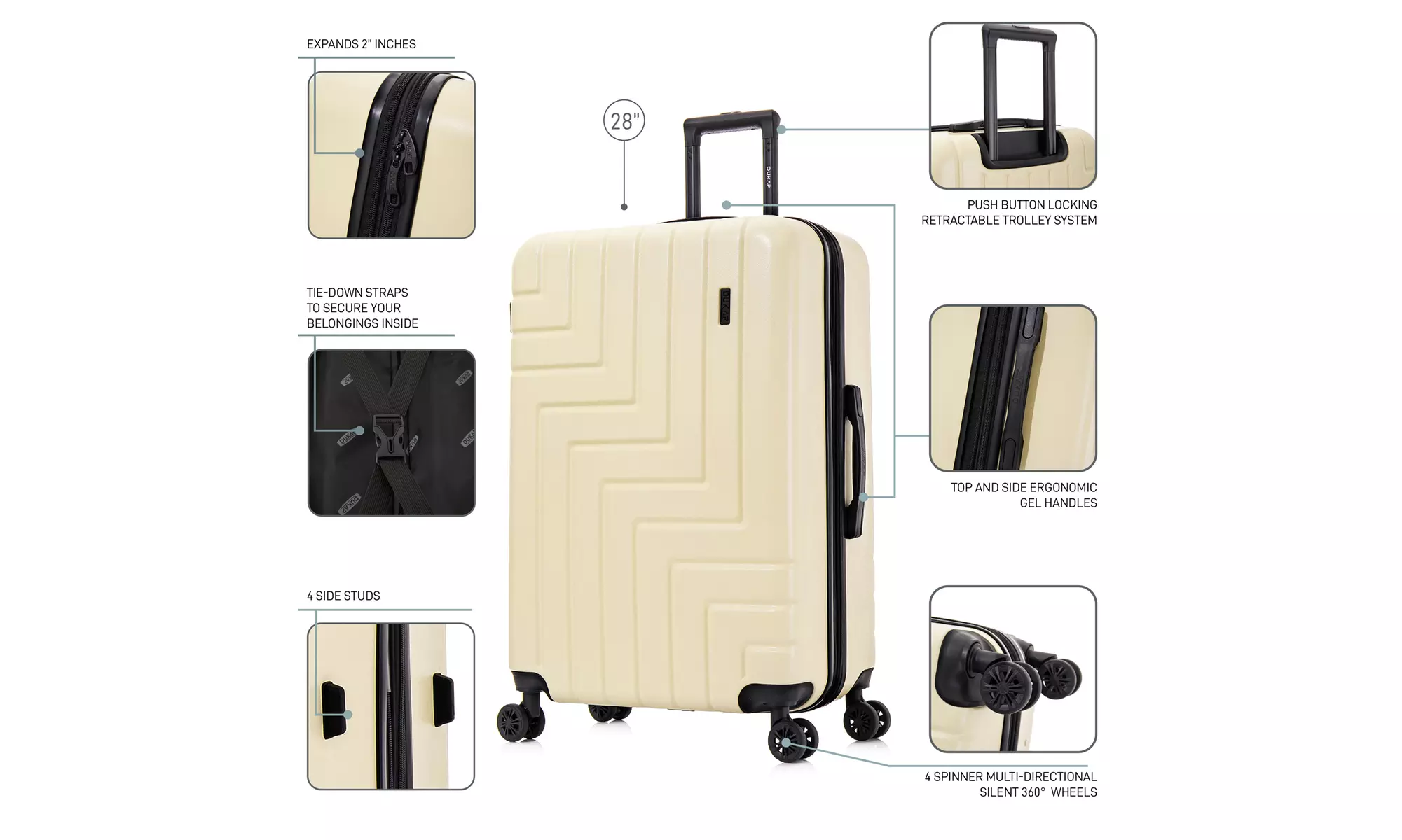 DUKAP Zahav Lightweight Hardside Spinner Luggage