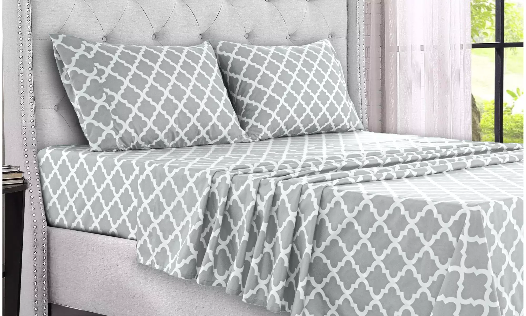 Quatrefoil 1800 Egyptian Quality Hypoallergenic Microfiber Sheet Set - Lux Decor