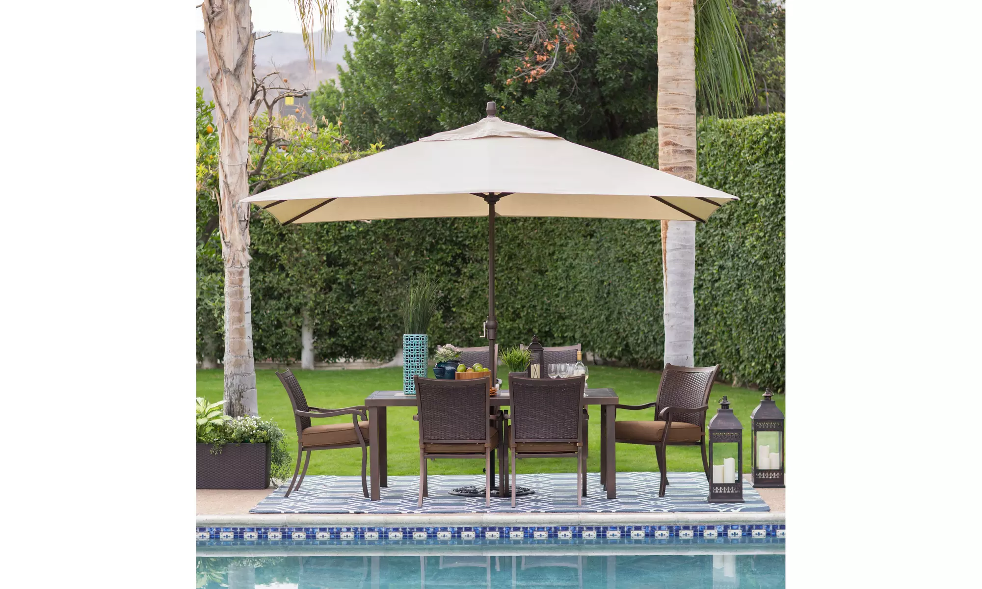 Coral Coast 8 x 11 ft. Aluminum Rectangle Patio Umbrella - Second Medium