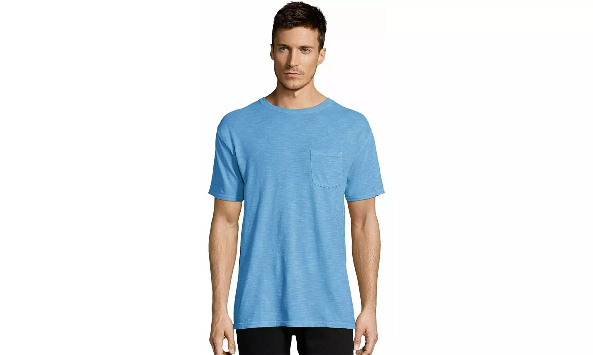 Hanes Mens Pocket Tees 1901 Heritage Dyed Short Sleeve Crewneck Tshirts (4 Pack) - Second Medium