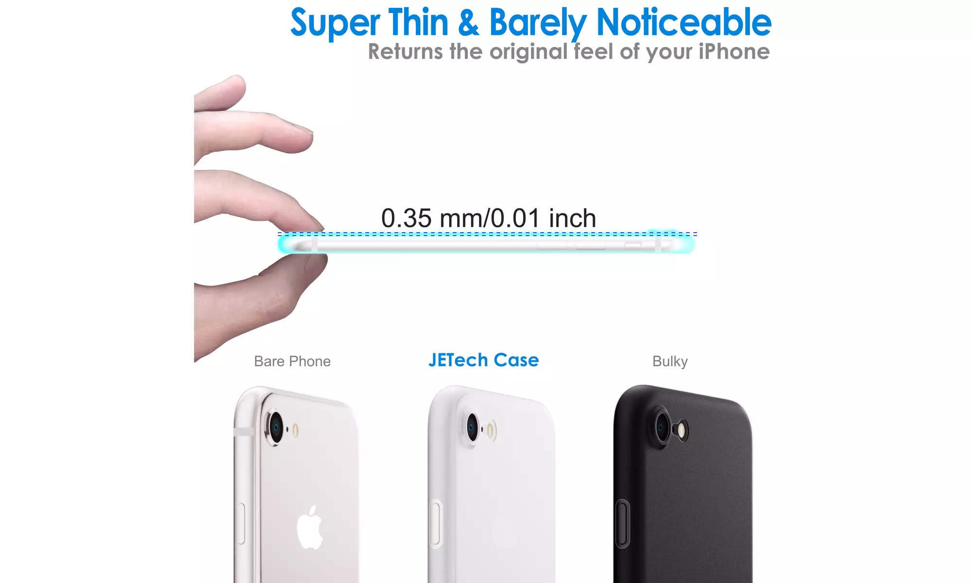 Ultra Slim Matte Hard Case for iPhone 8/7/SE 3/2, Camera Lens Cover Protection