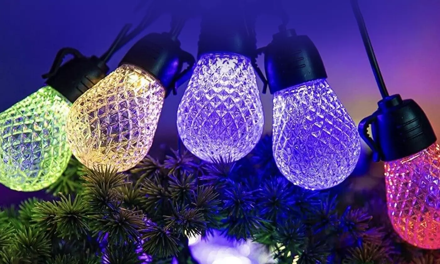 iMounTEK 52.5FT RGB Outdoor String Lights 15-LED Color Changing w/ Remote & App