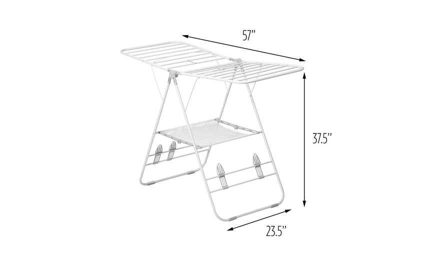 White Steel Heavy-Duty Collapsible Clothes Drying Rack | Groupon