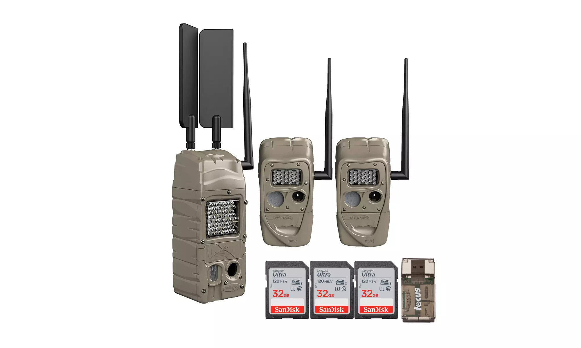 Cuddeback CuddeLink Starter Kit 2plus1(ATT)with Three 32GB SD Cards, Card Reader - Primary Image