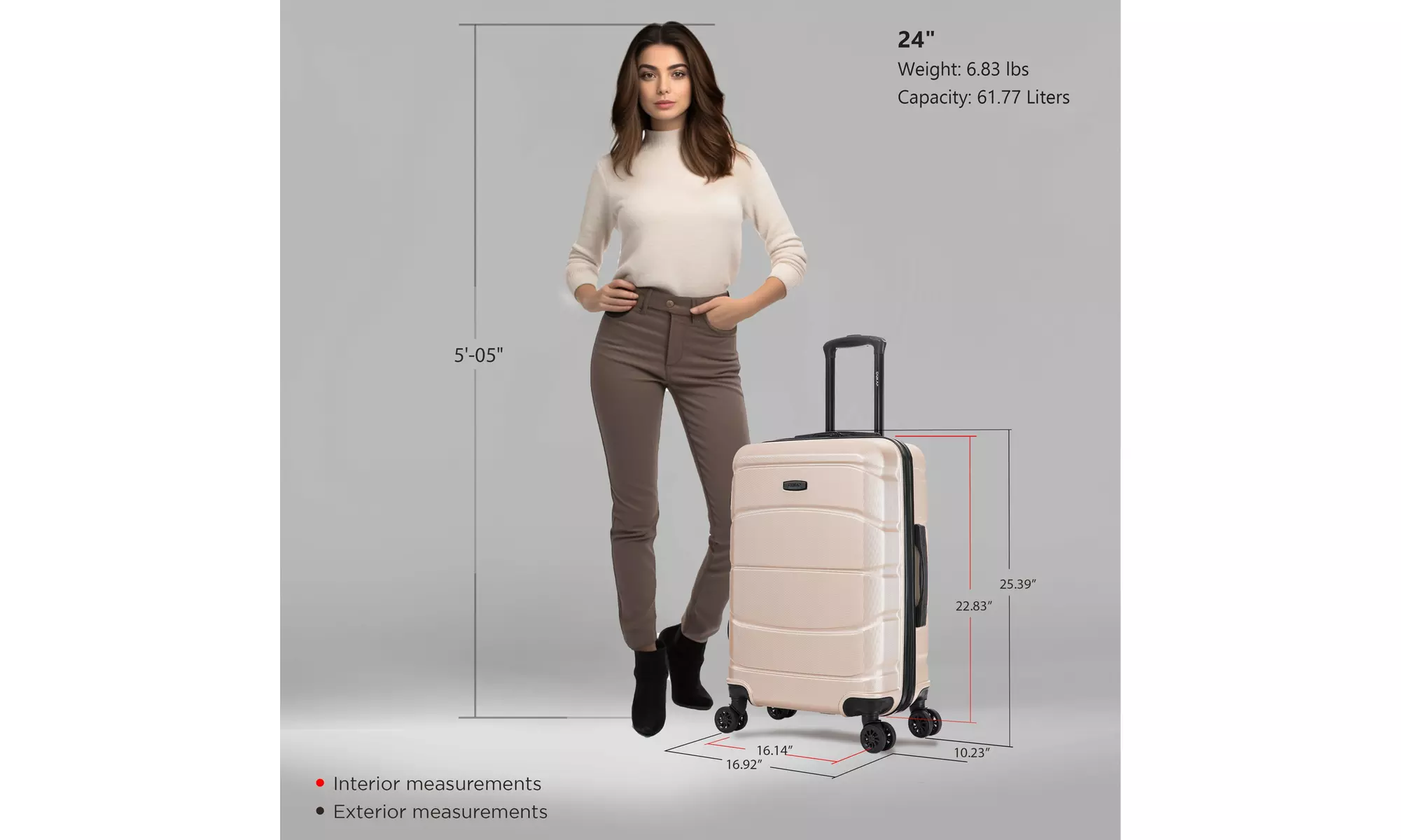 DUKAP Sense Lightweight Hardside Spinner Luggage 20"/24"/28"