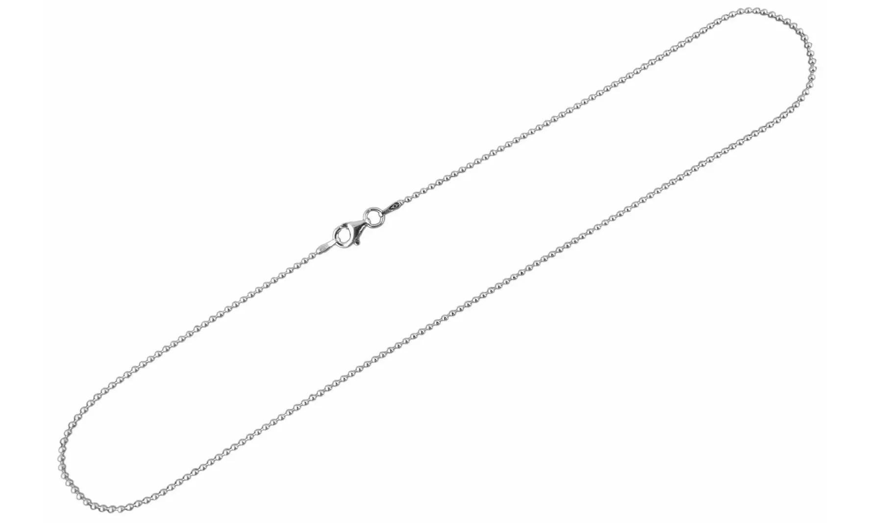 Elegant Italian 925 Sterling Silver 1.5MM Bead Chain Necklace 