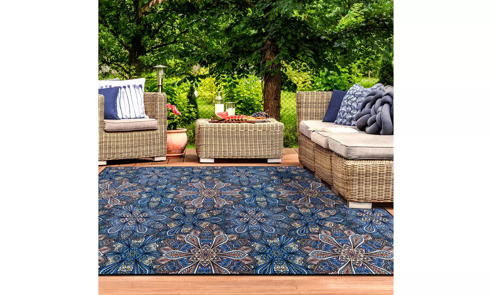 Superior Cassidy Floral Indoor Outdoor Rug Washable Large Area Rugs Or Door Mat
