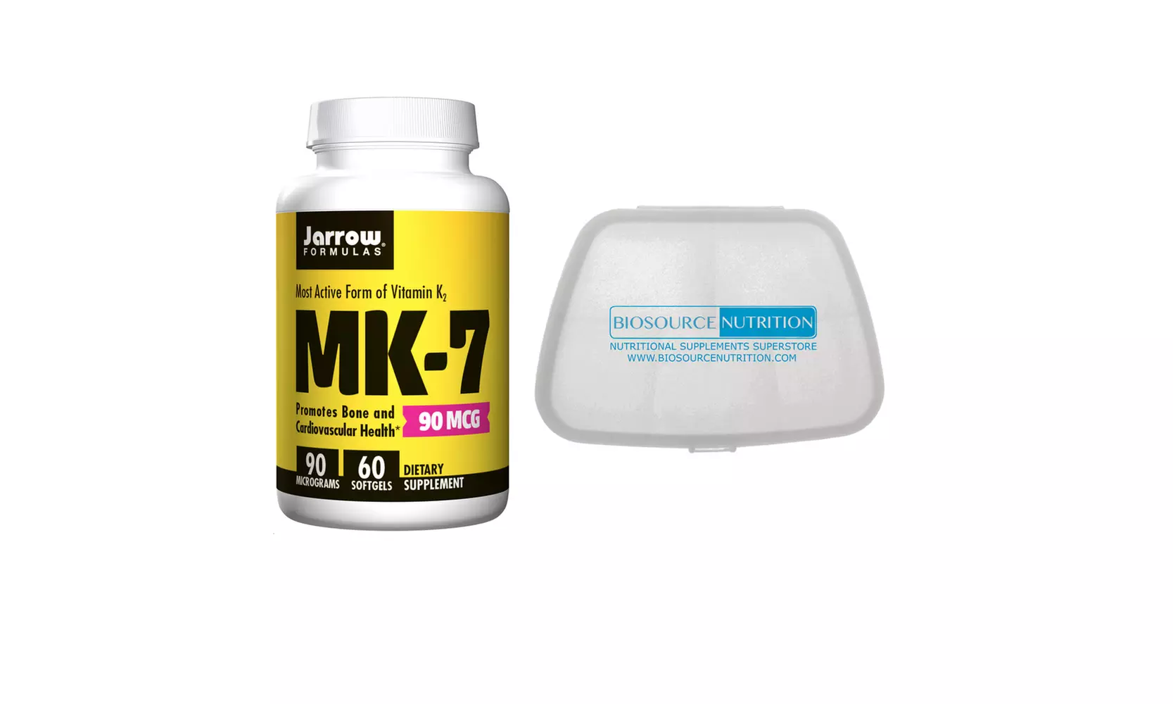 Jarrow Formulas  MK7 (K2) and Biosource Nutrition Pocket Pill Pack - Primary Image