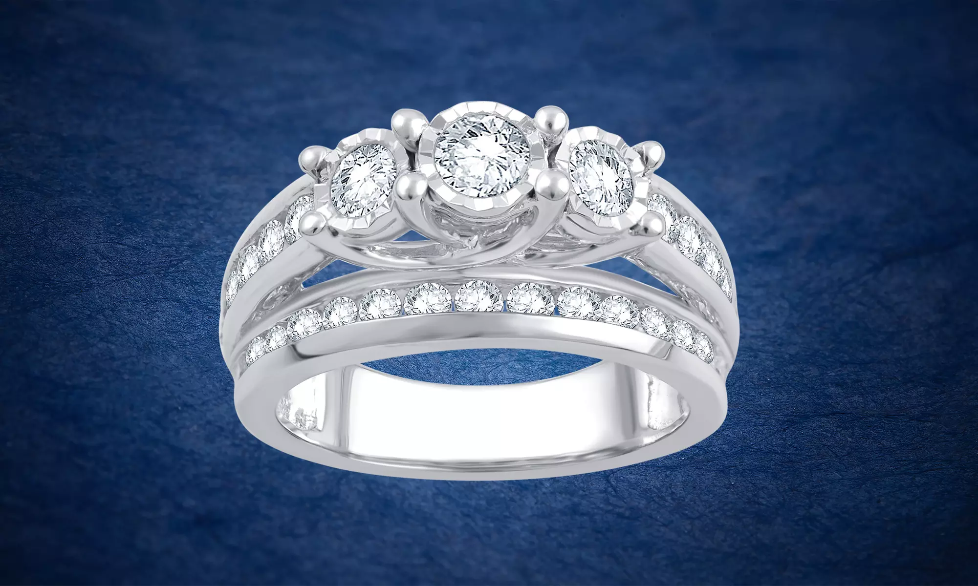 2.0 Cttw Diamond Multi Row Engagement Ring in 10K Gold by Brilliant Diamond - Primary Image