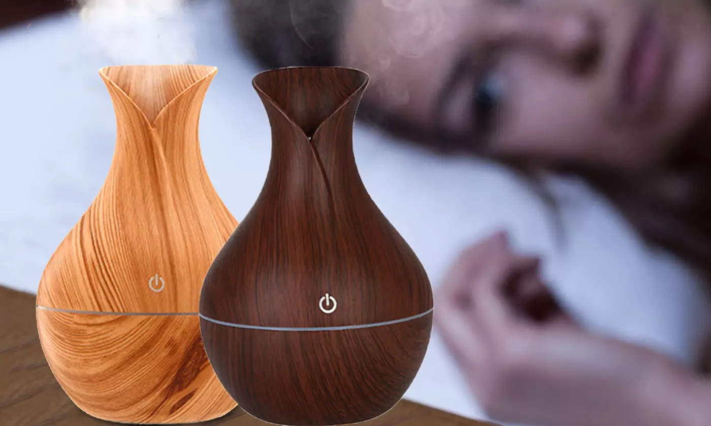 130ml Wood Grain Aromatherapy Essential Oil Diffuser Ultrasonic Humidifier - Primary Image
