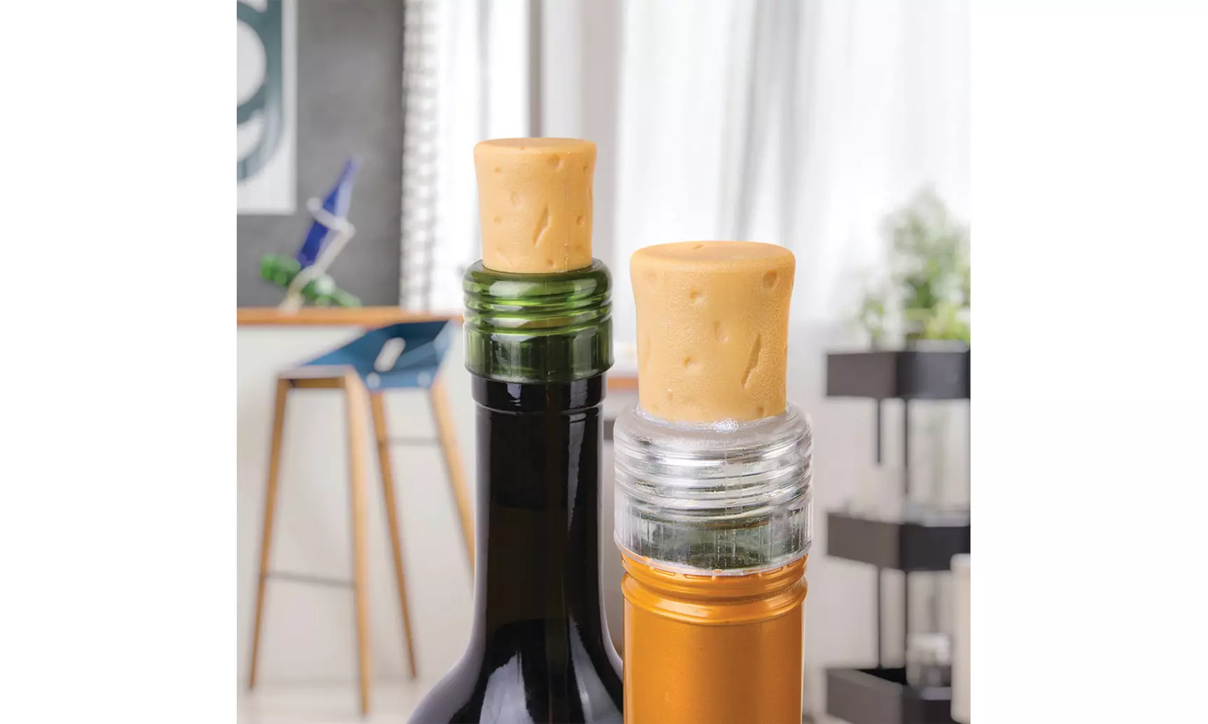 Set of 2 Wine Bottle Fake Cork Caps - Second Medium