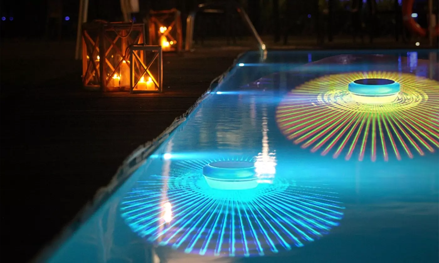 CoolWorld LED Floating Pool Lights Solar Powered Color-Changing Lights (2-pack) - Primary Image