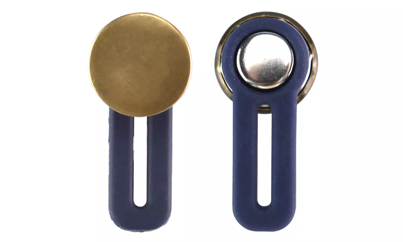 5 Pack No Sew Elastic Metal Jeans Retractable Button Pant Waistband Expander