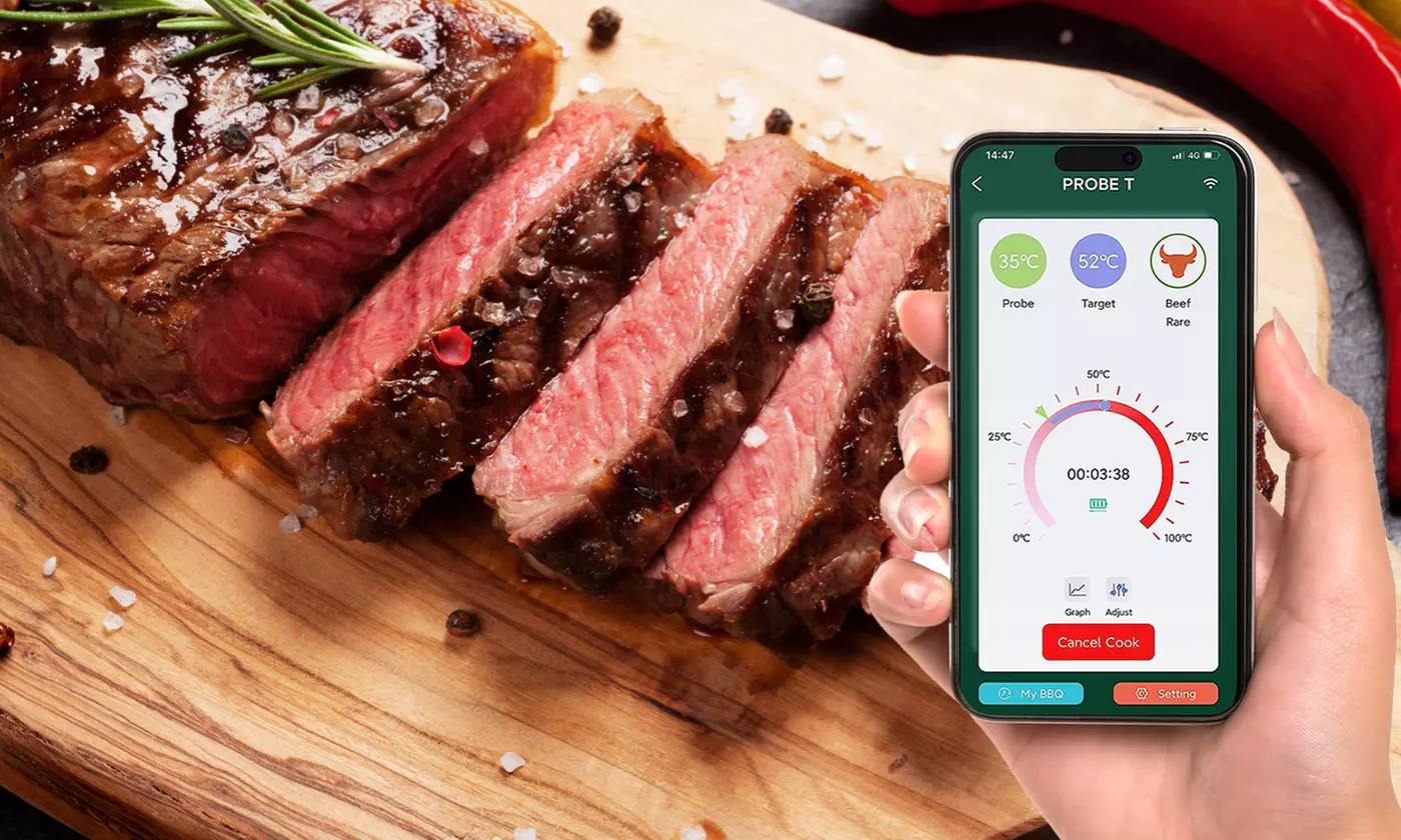 iMounTEK Smart Bluetooth Wireless Meat Thermometer w/ WiFi Probe and App Control