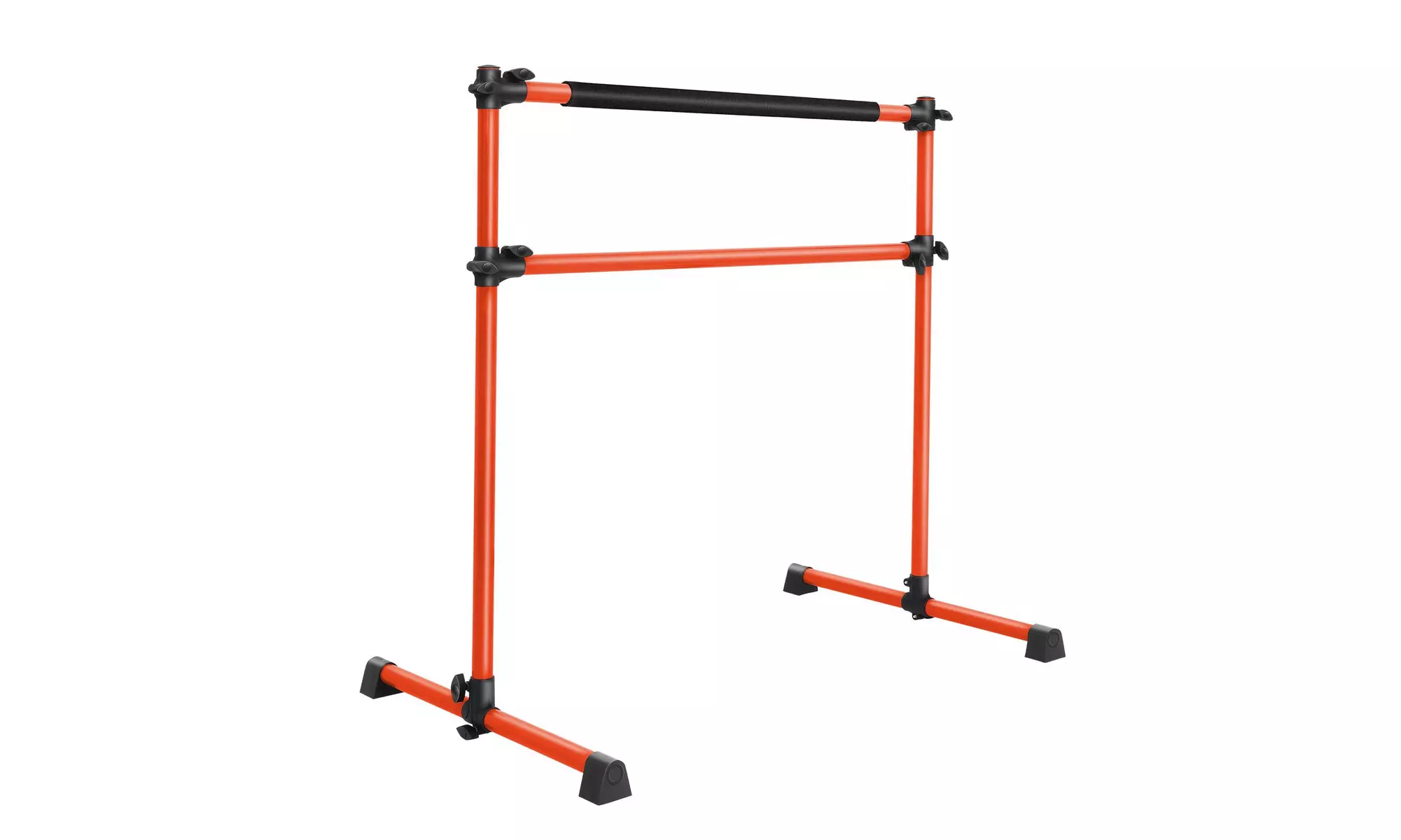 Freestanding Double Stretching Dance Bar, Adjustable Ballet Barre Bar, Orange - Primary Image