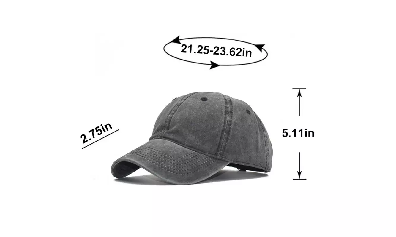 Vintage Washed Distressed Baseball Cap Adjustable Dad-Hat
