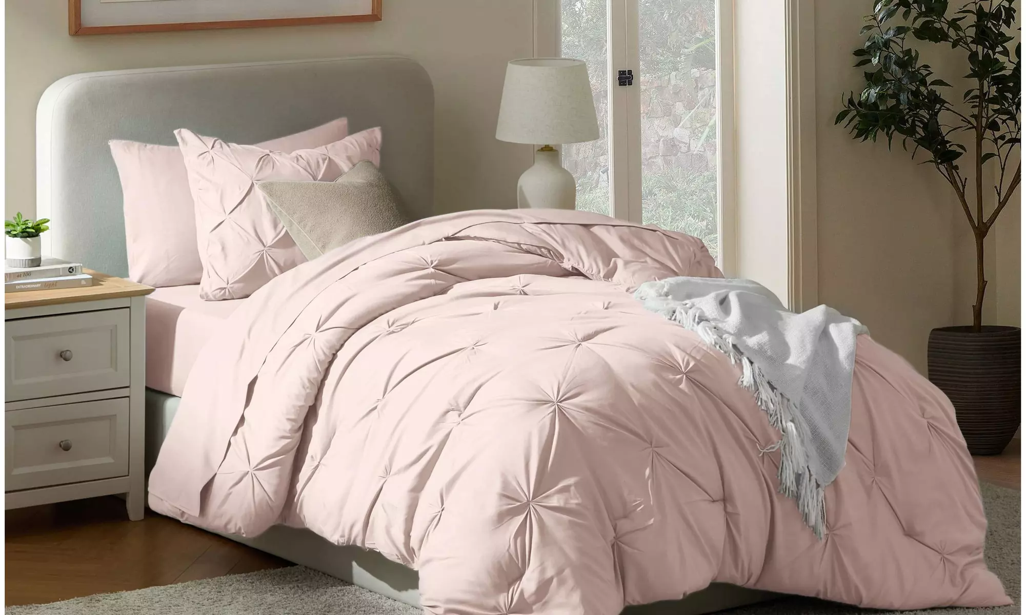 Nestl 5-7Pc Pinch Pleat  Bed in a Bag Set