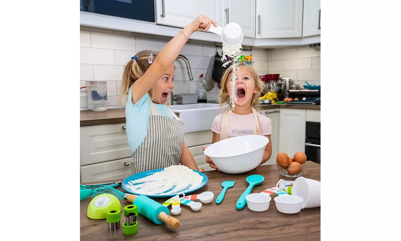 Tovla Jr. Kids Cookbook, Cooking Apron and Hat Set with Pocket for Boys & Girls