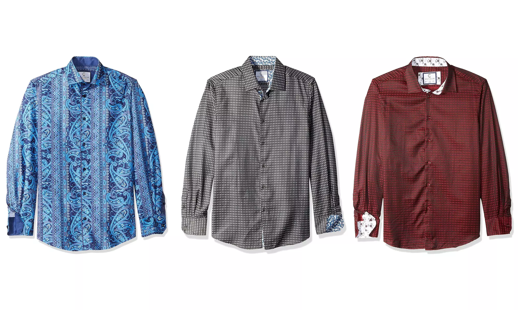 Azaro Uomo Men's Dress Shirt Casual Button Down Long Or 3.4 Sleeve Fitted - Primary Image