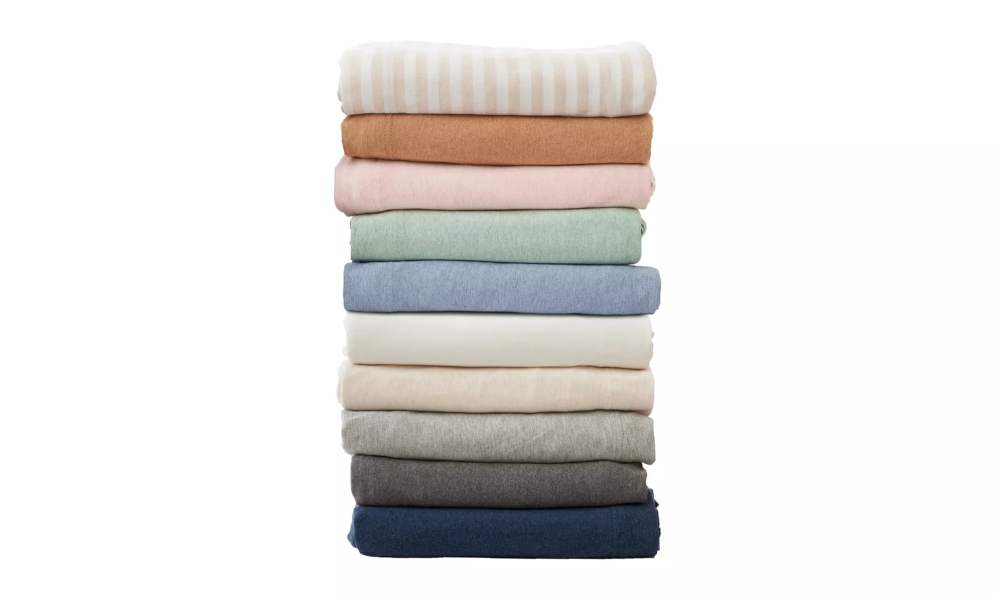Ultra-Soft Cotton Heathered Melange Jersey Knit Sheet Set
