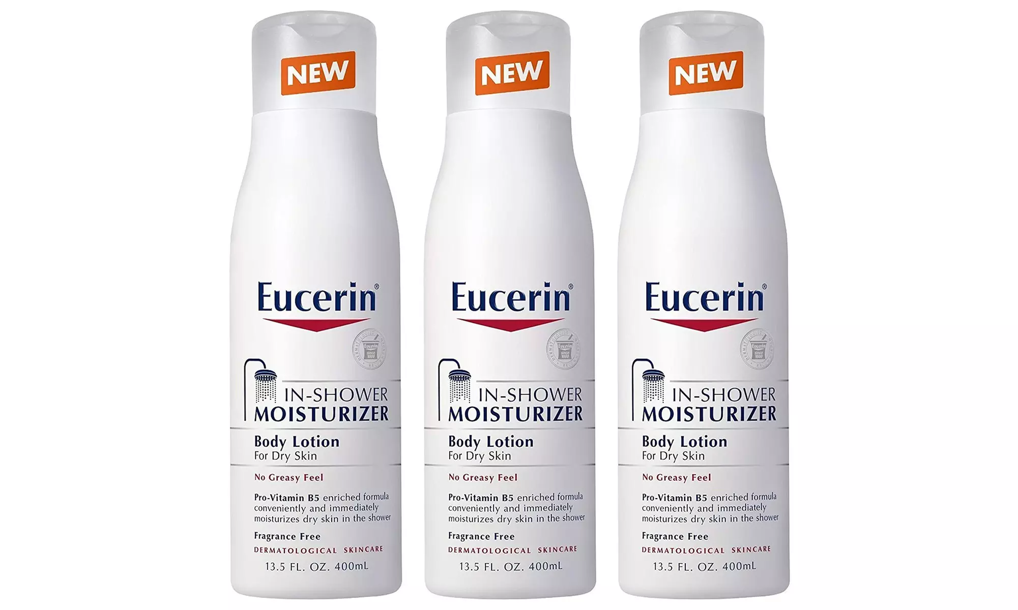Eucerin In-Shower Body Lotion, 13.5 Ounce Per Bottle, 3 Bottles - Primary Image