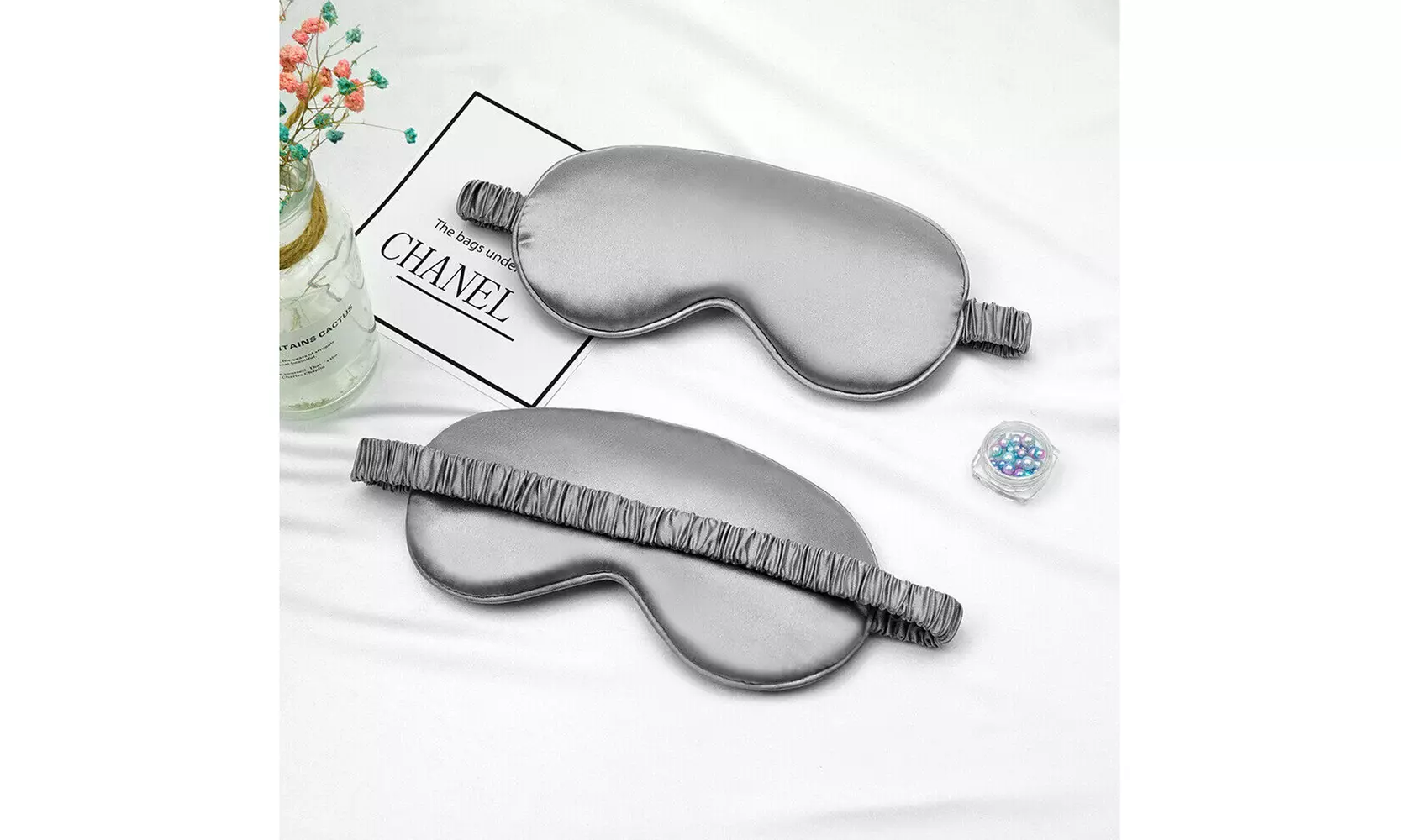 Double-sided Satin Silky travel Sleep Eye Mask Cover Padded Blindfold Smooth
