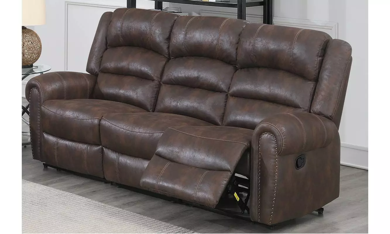 Barcelona 3 Pieces Power Motion Set Upholstered in Leather-like fabric - Primary Image