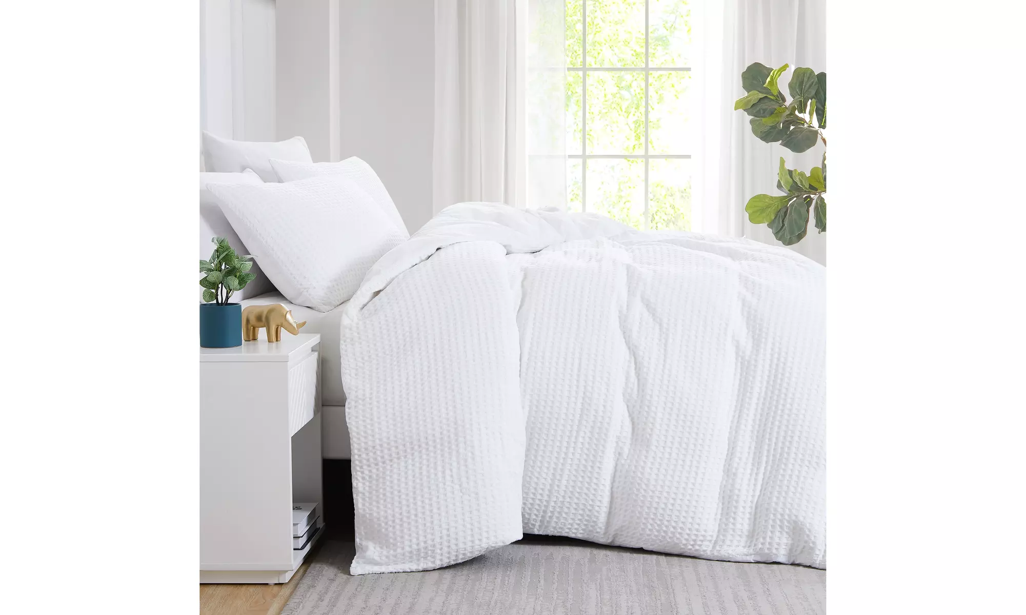Cotton Waffle Duvet Cover Set - Primary Image