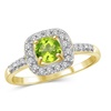 Image 16: JewelonFire 0.45 Carat Genuine Peridot & 1/10 Ctw White Dia Halo Ring in Silver