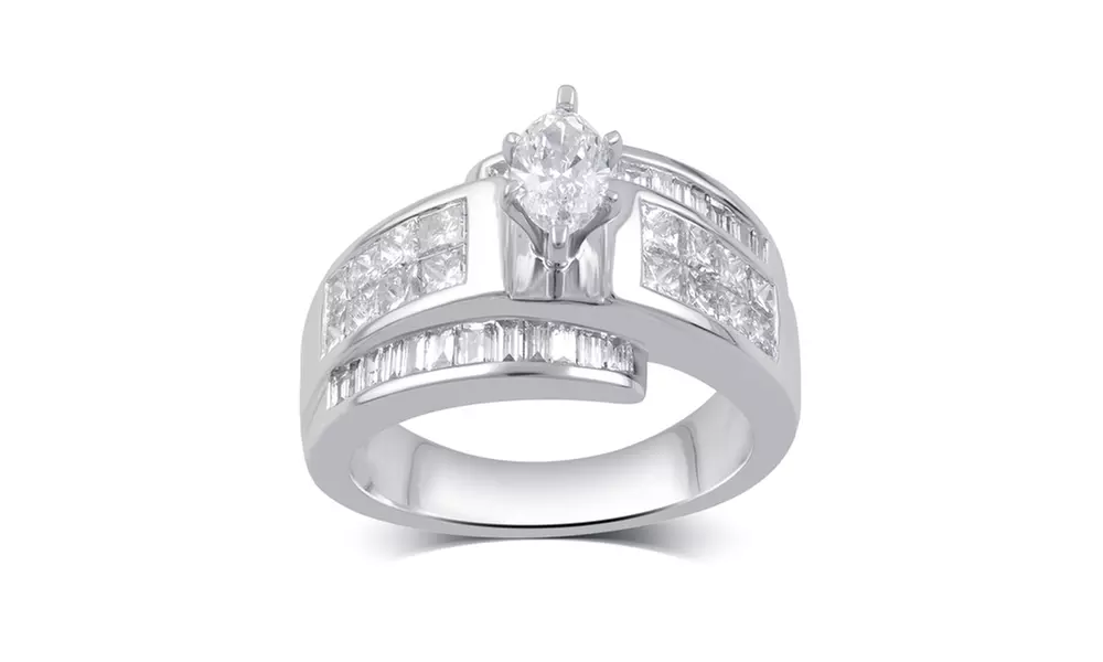 14K Gold 2.00 CT Marquise Diamond Engagement Ring Jewelry for Women - Primary Image