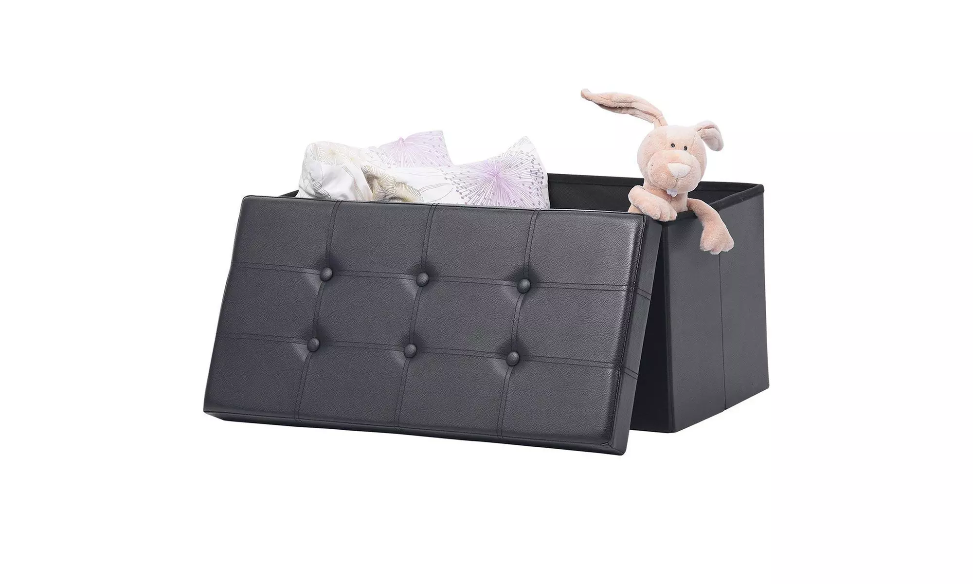 30" Folding Storage Ottoman Bench Footstool  - Primary Image