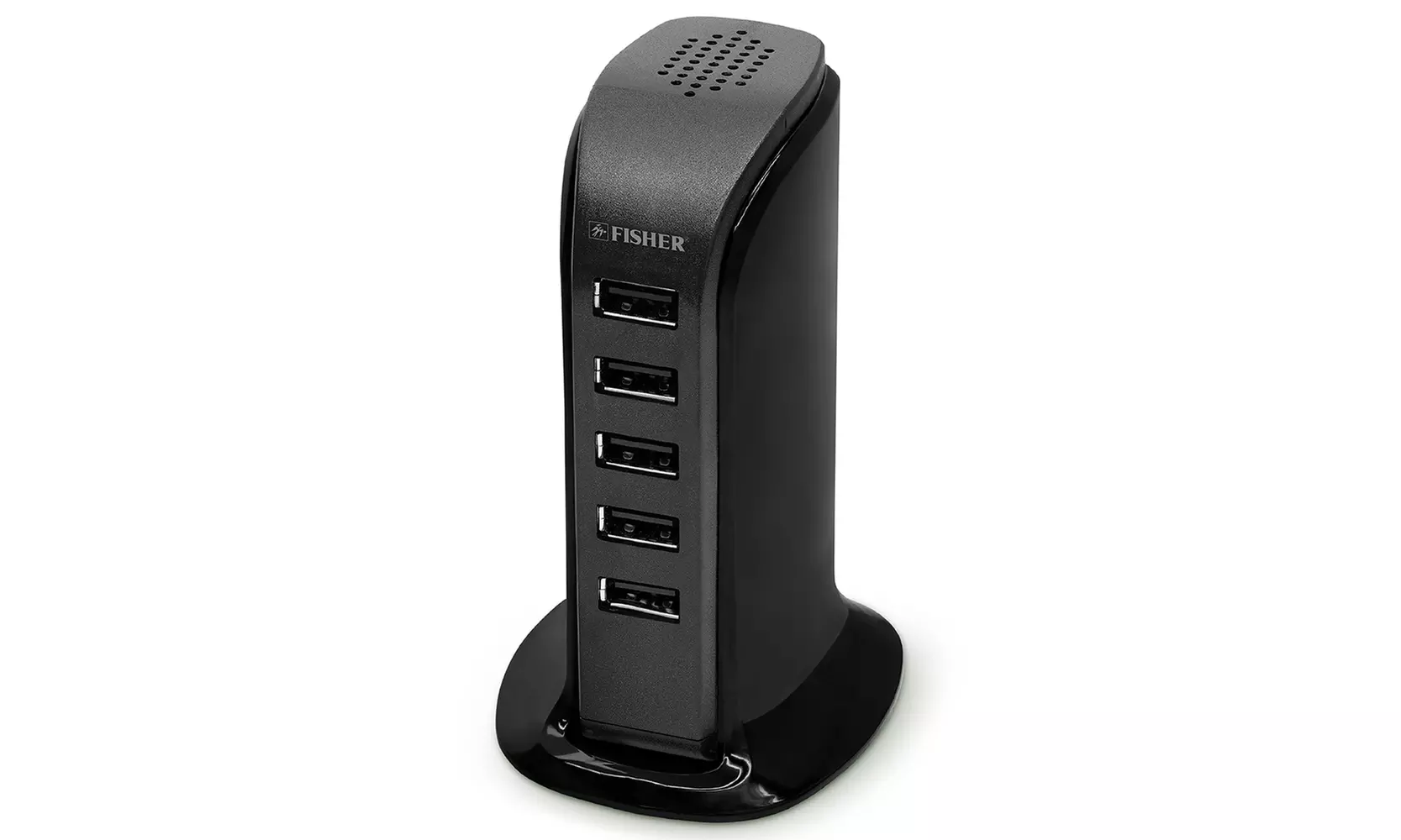Fisher 5-Port Standing Vertical USB Desktop Charging Station Hub Wall Charger - Primary Image