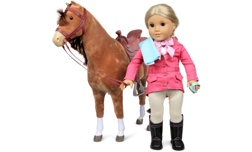 American Girl Chestnut Horse And Saddle Set For 18