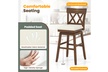 Costway 30" Bar Stool Wooden Chair with Contoured Backrest Swivel Padded Seat - Second Medium