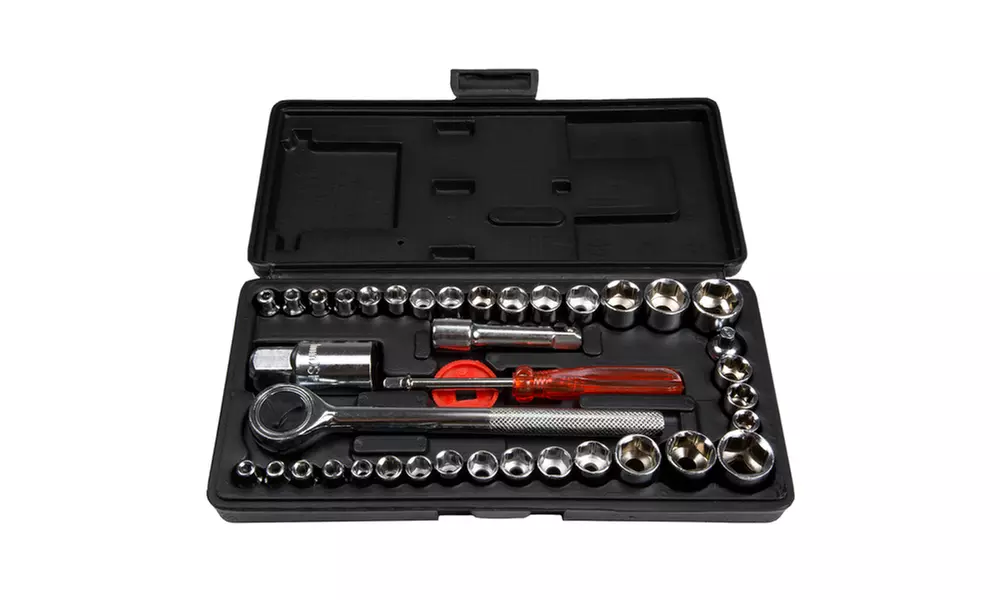 Stalwart 1/4 and 3/8 Drive Socket SAE and Metric Set (40-Piece) - Primary Image