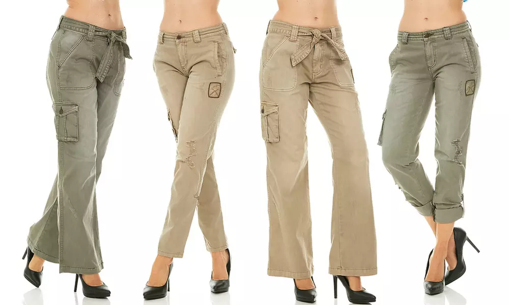 Red Jeans Women's Military Army Fatigue Denim Camo Jeans - Second Medium