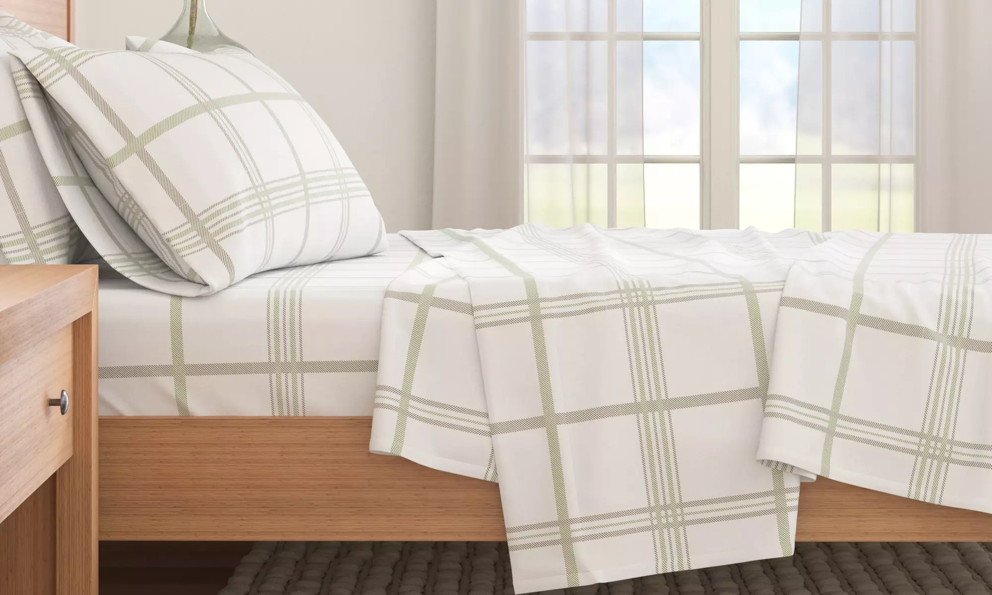 FreshFolds Premium Turkish Cotton Printed Flannel Sheet Set