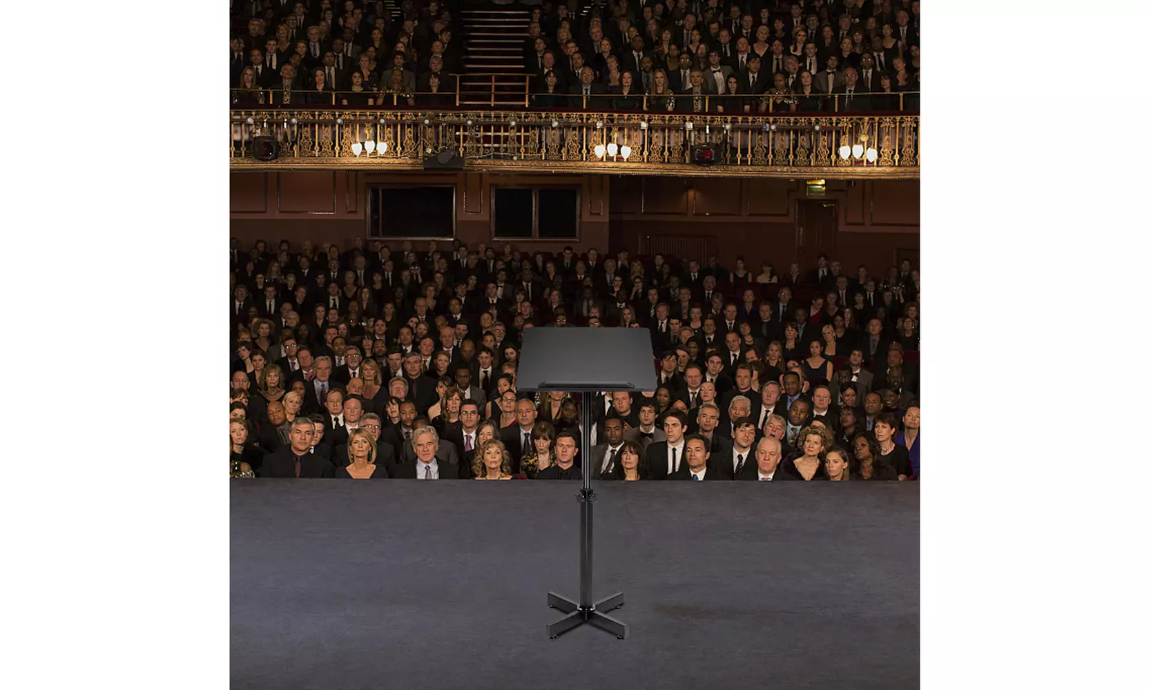 Lectern Stand Portable Adjustable Height Podium Table Black - Primary Image