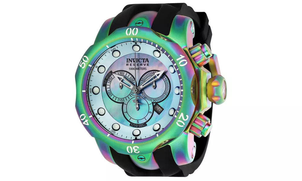 Invicta Men's 24062 Venom Quartz Chronograph Platinum, Light Blue Dial Watch - Second Medium