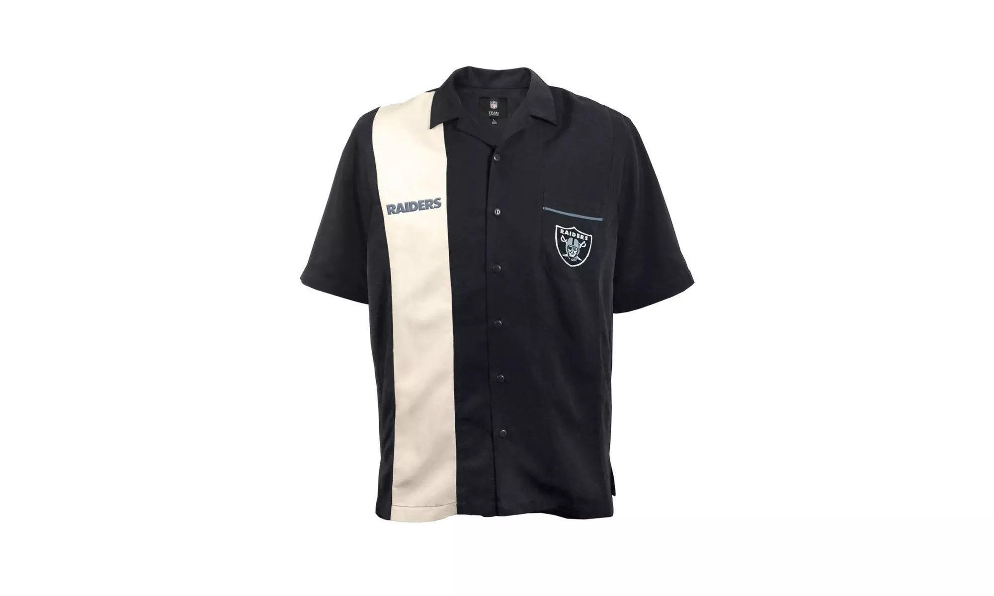 Little Earth 300633-RAID-S Bowling Shirt Strike Oakland Raiders- Small - Second Medium
