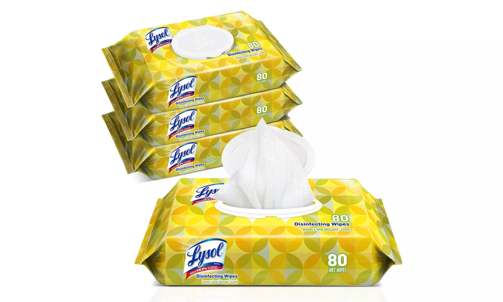 Lysol Handi-Pack Disinfecting Wipes(320ct), Lemon & Lime Blossom, Pack of 4 - Primary Image