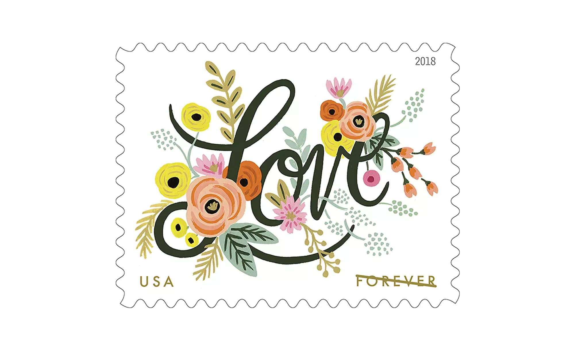 USPS Love Flourishes Forever Postage Stamps (Sheet of 20) - Primary Image