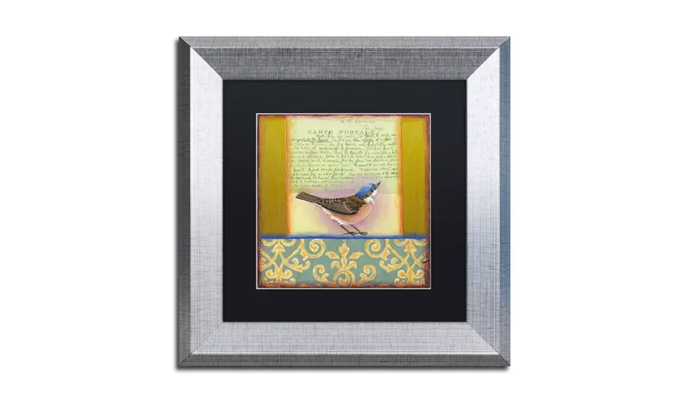 Rachel Paxton 'Small Bird 233' Matted Silver Framed Art - Primary Image
