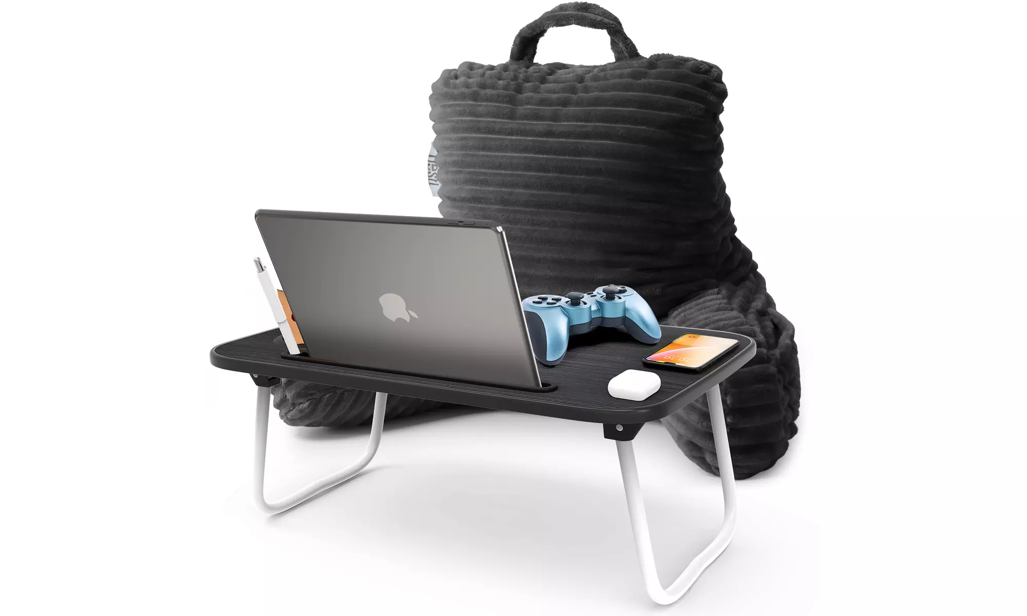 Nestl Small Reading Bed Rest Pillow with Arms and Foldable Lap Desk - Primary Image