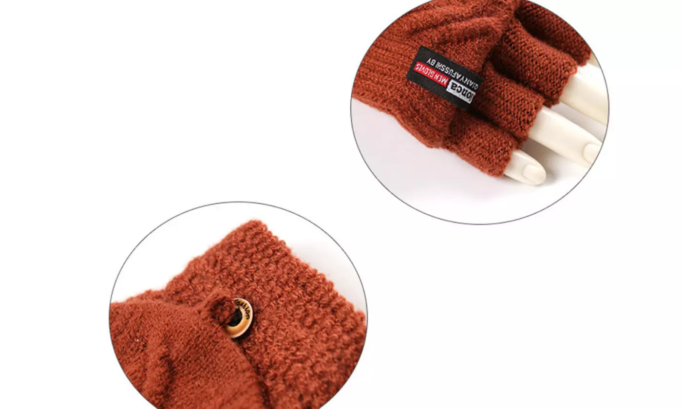 Winter Electric Heated Gloves Warmer USB Rechargeable Half Finger Mitten - Second Medium