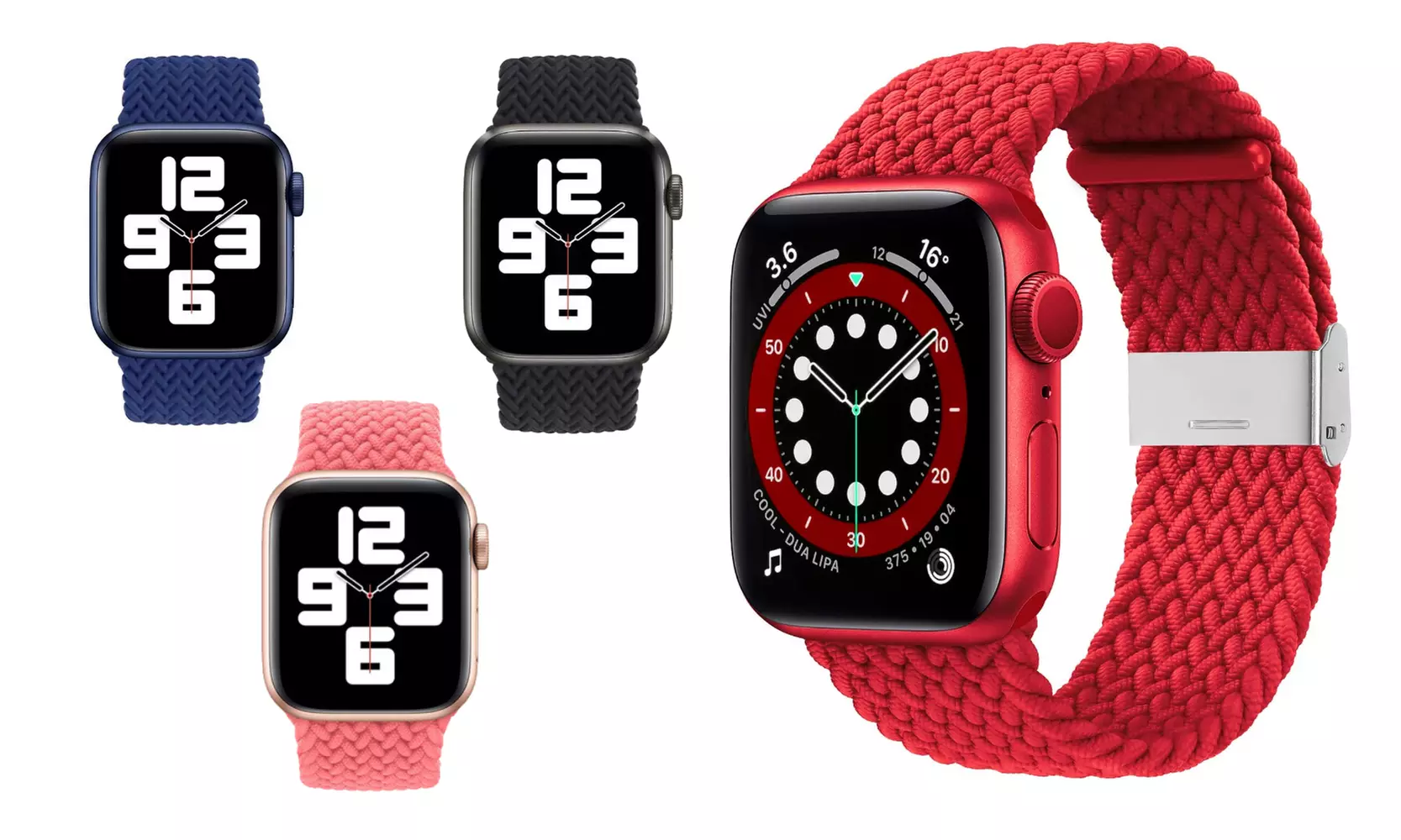LAX Designer Soft Braided Nylon Band for Apple Watch 38mm to 45mm - Primary Image