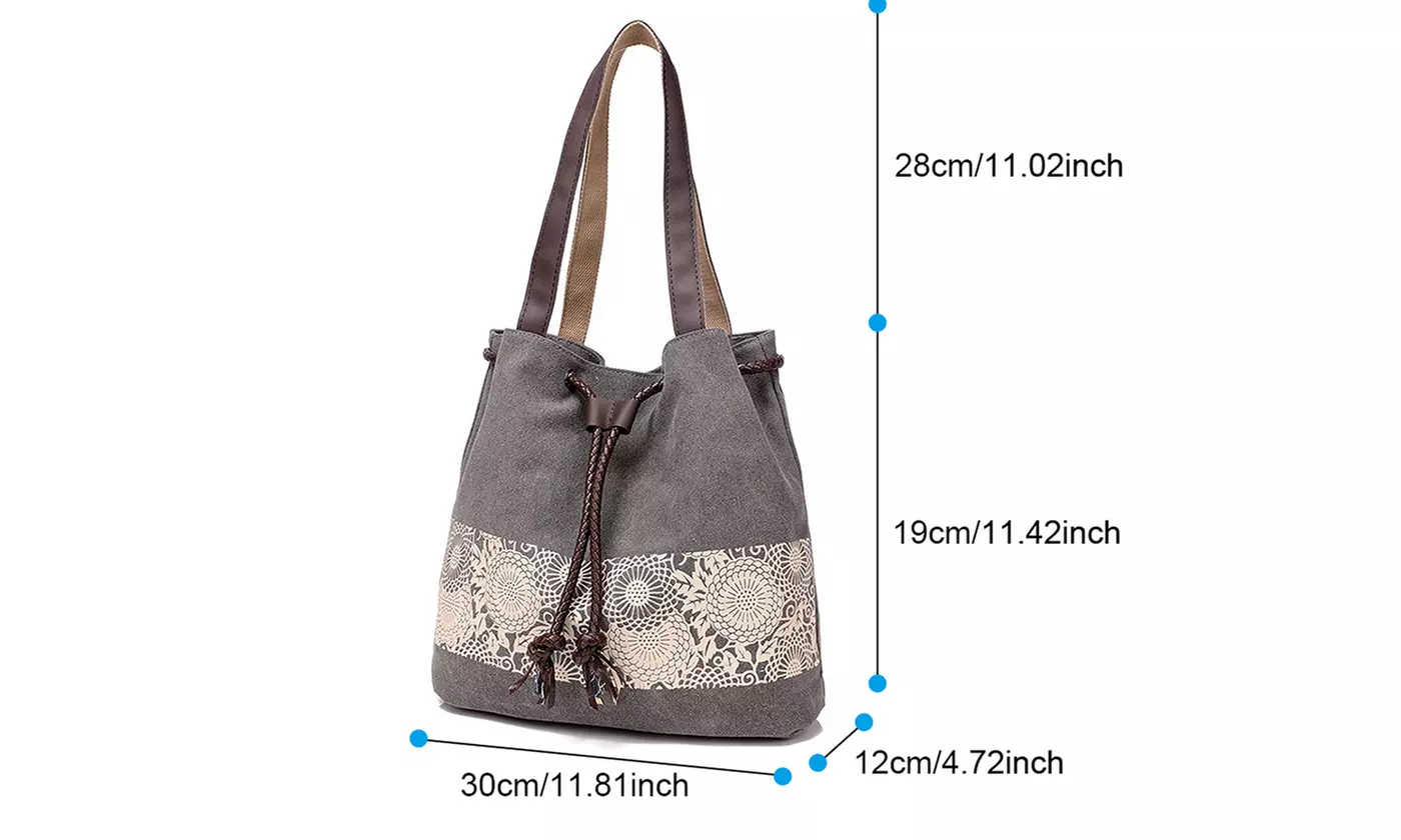Women Retro Canvas Handbag Large Messenger Casual Travel Purse Tote Shoulder Bag