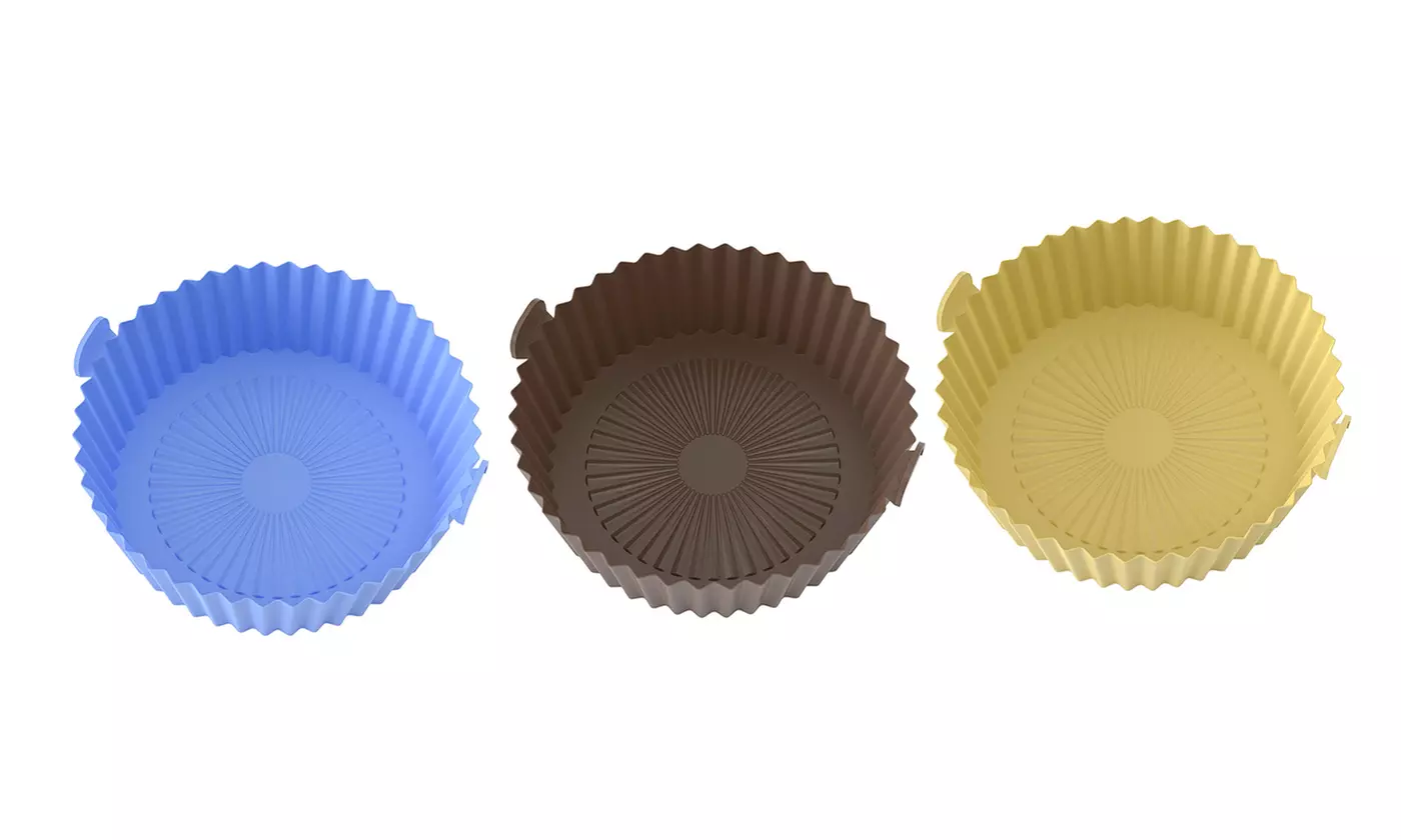 Silicone Air Fryer Tray Basket Non-Stick Safe Oven Baking Tray Reusable Kitchen