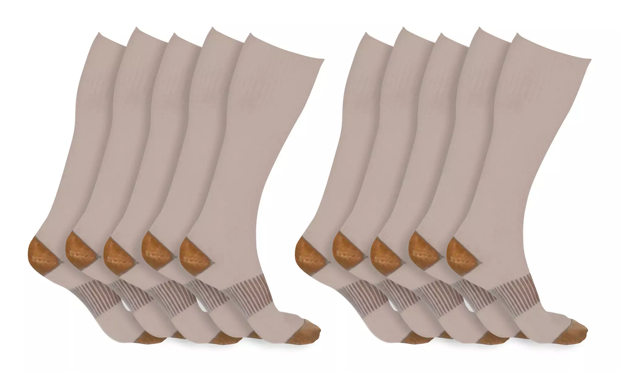 Unisex Copper-Infused High Energy Compression Socks (5 Pairs)